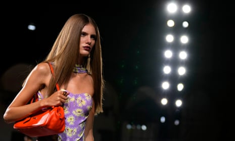 Donatella Versace channels 1990s joy in bright spring/summer collection | Milan fashion week | The Guardian Donatella Versace channels 1990s joy in bright spring/summer collection | Milan fashion week | The Guardian