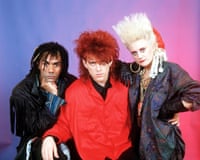 Joe Leeway, Tom Bailey and Alannah Currie of Thompson Twins in 1985.