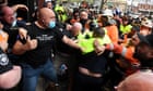 Construction to shut down in Victoria after violent protests at CFMEU office – video