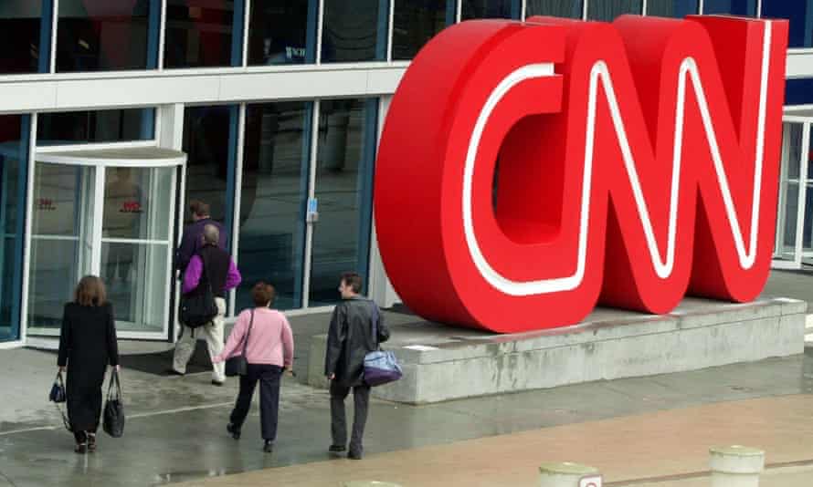 A CNN logo outside its Atlanta headquarters