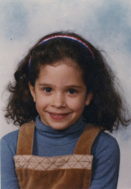 A head and shoulders photograph of Chloe Aridjis as a young girl