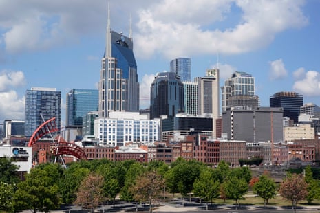 The Nashville, Tennessee, skyline.