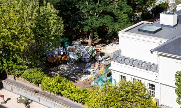 A view of Richard Caring's house from a neighboring building