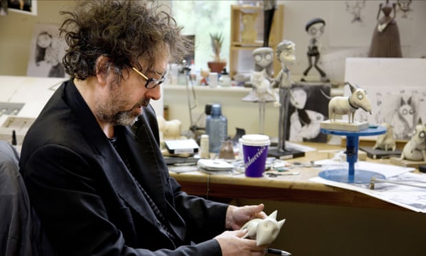 Tim Burton working on Frankenweenie.