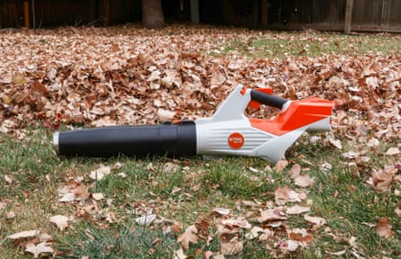 A Stihl BGA 60 leaf blower photographed outside