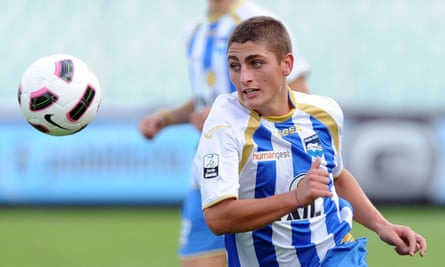Marco Verratti playing for Pescara in 2010. He joined PSG two years later from the Serie B side, bypassing the giants of Italian football in the process.
