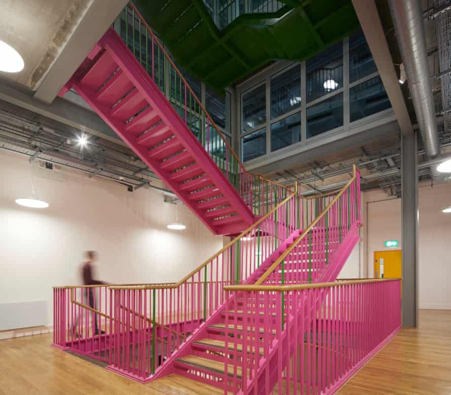 Brixton House’s bright pink central stair.