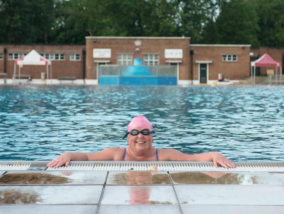 Cold-water swimmer Sally Goble at Parliament Hill lido in London