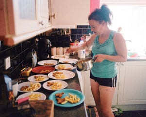 easton 180630 64690010 Emma-AC Emma preparing food for her and Mark’s children, Darwen, 2018