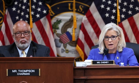 BESTPIX - House January 6 Committee Holds Hearing To Present Findings<br>*** BESTPIX *** WASHINGTON, DC - JUNE 09: U.S. Rep. Bennie Thompson (D-MS), (L) Chair of the Select Committee to Investigate the January 6th Attack on the U.S. Capitol, and Vice Chairwoman Rep. Liz Cheney (R-WY) preside over a hearing on the January 6th investigation on June 09, 2022 on Capitol Hill in Washington, DC. The bipartisan committee, which has been gathering evidence related to the January 6 attack at the U.S. Capitol for almost a year, will present its findings in a series of televised hearings. On January 6, 2021, supporters of President Donald Trump attacked the U.S. Capitol Building during an attempt to disrupt a congressional vote to confirm the electoral college win for Joe Biden. (Photo by Win McNamee/Getty Images)