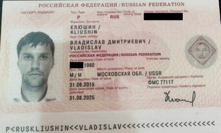 The Russian passport of Vladislav Klyushin.