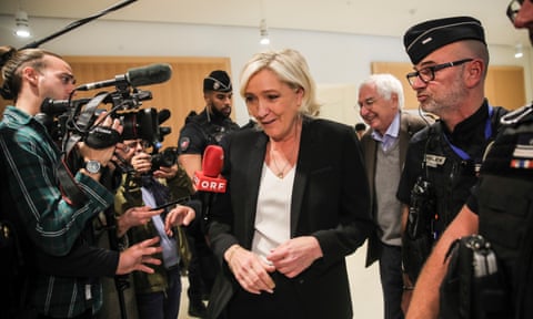 Marine Le Pen arriving at the court