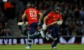Jos Buttler (left) and Phil Salt get England off to a flying start in their run chase.