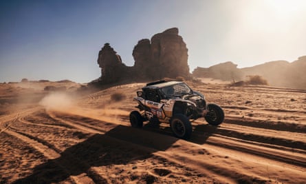 Sara Price in action at this year’s Dakar Rally, which is taking place in Saudi Arabia
