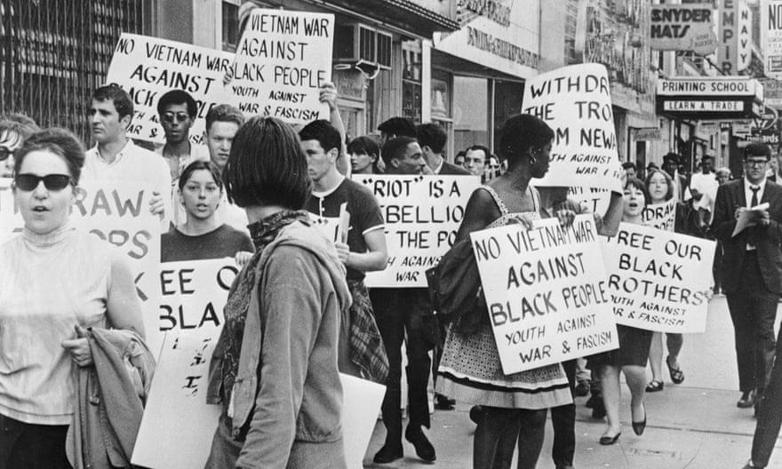 A 1967 protest about the use of federal soldiers during riots in New Jersey.