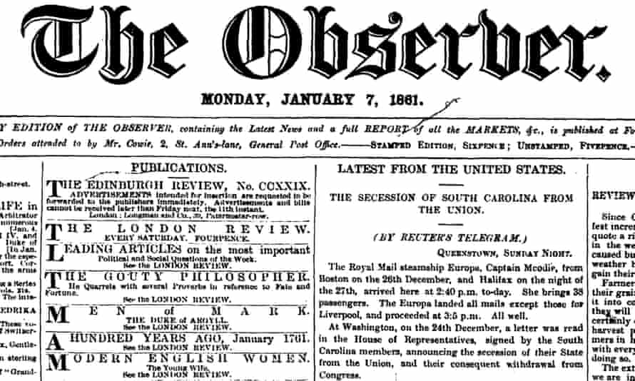 The Observer, 7 January 1861.