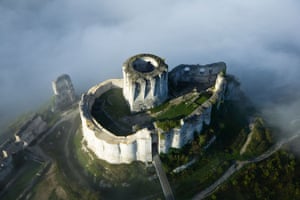 France, Eure, Les Andelys, Chateau Gaillard, 12th century fortress built by Richard the Lionheart (aerial view). The world is littered with castles, once majestic but now standing as ghostly reminders to the way we once lived. Château Gaillard was built on the banks of the Seine between 1196 and 1198 on the orders of Richard the Lionheart, (king of England and duke of Normandy). The stronghold – north-west of Paris – was as close as possible to the border between Richard’s Normandy and the territories of the French king. It was supposed to be impregnable but fell to the French in 1204. The chateau is among 100 forts featured in Abandoned Castles by Kieron Connolly (Amber Books, £19.99).