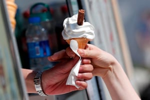 A customer buys a “99” ice cream.