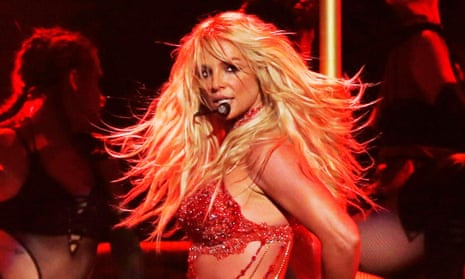 Hard-won happiness … Britney performs in Las Vegas. 