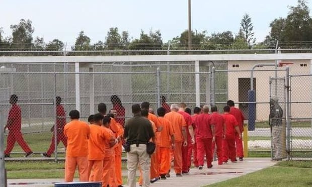 Detainees at the Krome detention center.