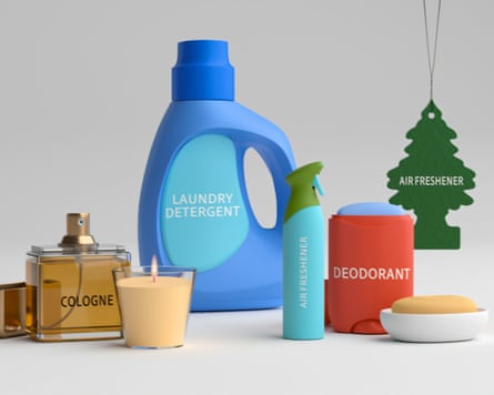 Plastic containers such as laundry detergent and deodorant