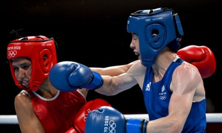 Charley Davison (right) in action at the Tokyo Olympics