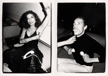 Andy Warhol's photographs of Bianca Jagger and Halston at Halston's house in New York (from the portfolio Photographs, 1976-79).