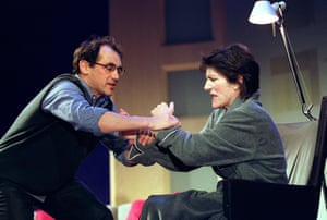 Rylance plays Henry with Harriet Walter as wife Sonia in Life x 3 by Yasmina Reza at the National Theatre, London, in 2000