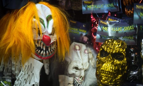 A clown mask at a shop in Easton, Maryland.