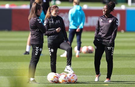Anita Asante (right) pictured before Bristol City’s game against Crystal Palace in October
