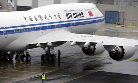 A plane with Air China branding at an airport
