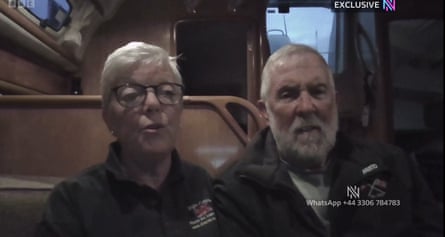 Kelveys appear on BBC Newsnight from their yacht below deck