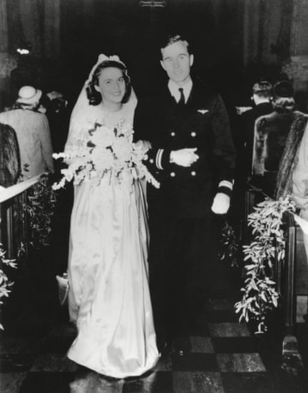 George and Barbara on their wedding day in Rye, New York, on 6 January 1945.