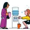 Two women at a watercooler