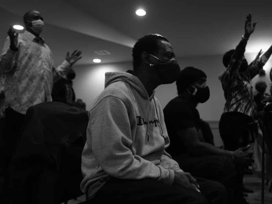 Maurice Lewis attends a Sunday service at the Next Generation Original Morning Star church in New Orleans. His favorite hymn is Amazing Grace.