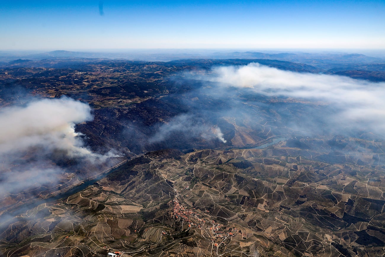 Forest fires burning near Carrazeda de Ansiaes, Portugal, 9 July 2022.