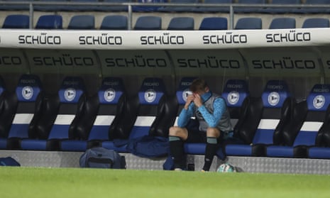 The Schalke defender Timo Becker is left in tears as the club’s inevitable relegation is confirmed.