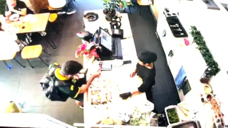 CCTV shows Bondi Junction attacker ordering curry lunch hours before mass stabbing – video