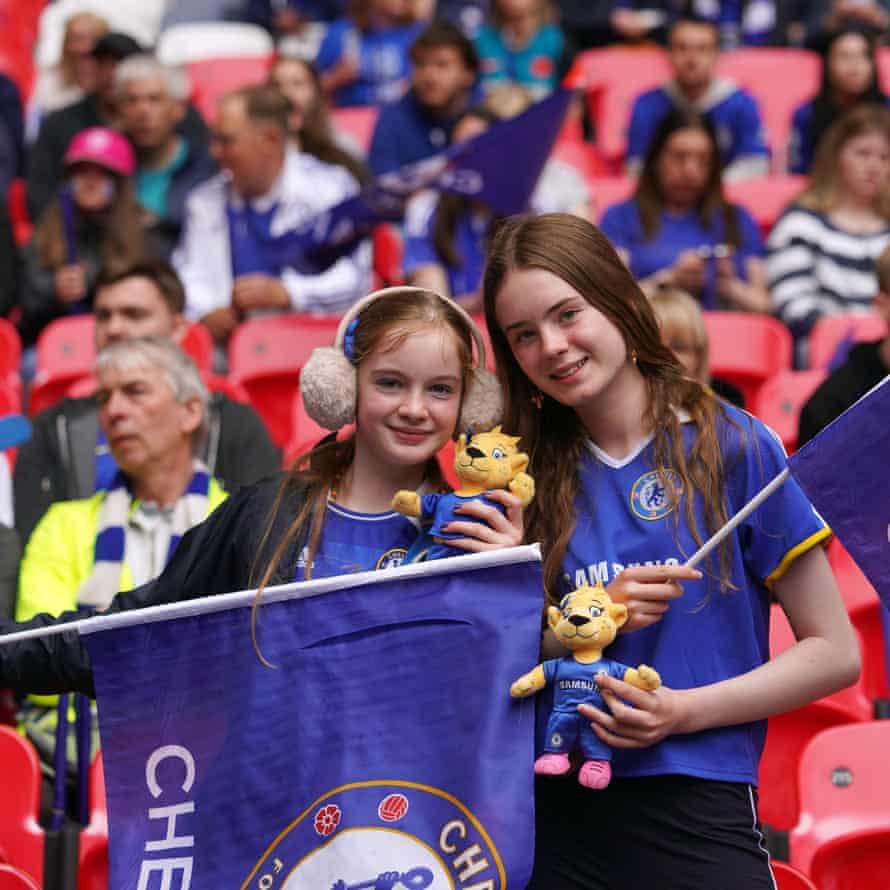 Chelsea fans inside Wembley stadium.