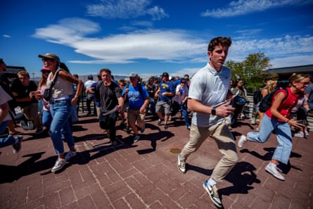 People running from the scene of the shooting.