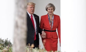 Donald Trump and Theresa May met earlier this year in Washington.
