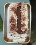 Nicola Lamb ‘s viennetta. Decorate with a single slab and “sweetened whipped cream, as Lamb suggests.