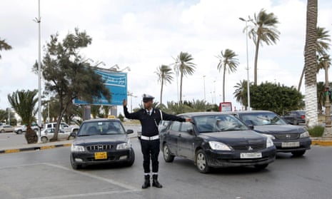 A policeman in Tripoli, Libya