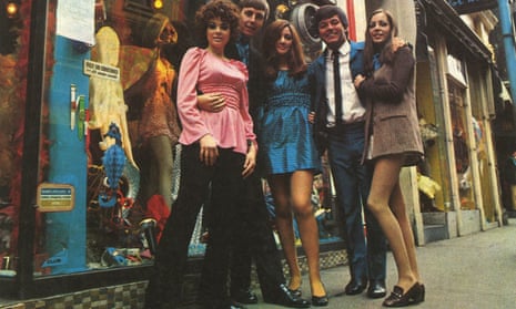 Young people meet the radio DJ Tony Blackburn on Carnaby St, London, in 1967.