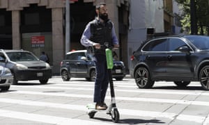 A motorized scooter in San Francisco. The city has threatened to impound devices. 
