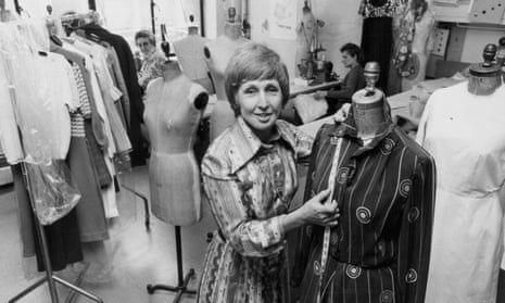 Maureen Baker in the workshop of the Susan Small fashion house in London. 
