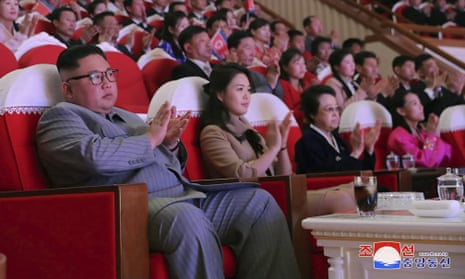 Kim Kyong-hui, second from right, attends a concert celebrating Lunar New Year’s Day with Kim Jong-un in Pyongyang, North Korea.