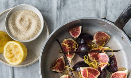 Fig, vanilla and orange blossom jam ingredients