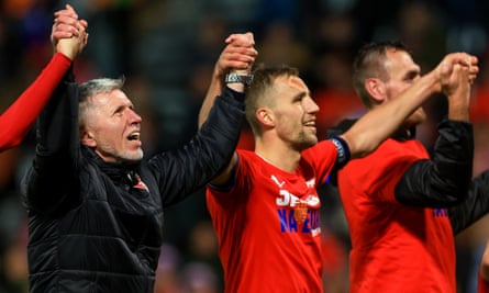 Jaroslav Silhavy (left) celebrates qualification, moments before announcing his departure as Czech Republic coach.