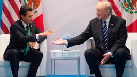 Mexico to pay for border wall, says Trump, in front of Peña Nieto – video